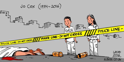  Friend of Palestinians, Syrian refugees murdered by a nazi  Image by Latuff