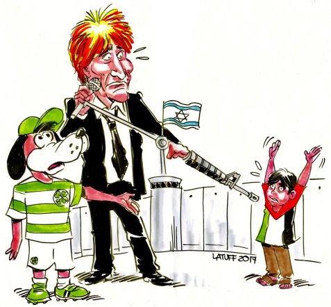  Celtic fans calling on Rod Stewart to support BDS and cancel his concert in Israel.